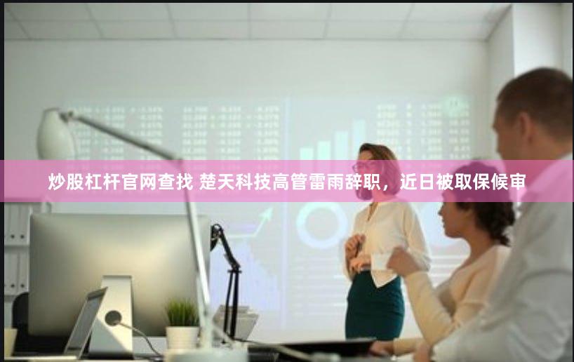 炒股杠杆官网查找 楚天科技高管雷雨辞职，近日被取保候审