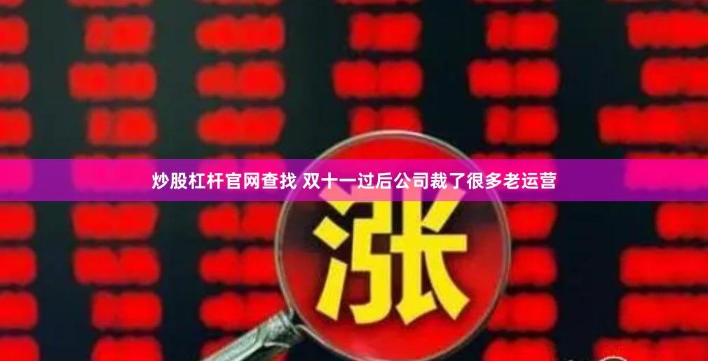 炒股杠杆官网查找 双十一过后公司裁了很多老运营