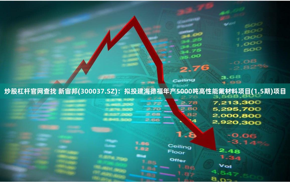 炒股杠杆官网查找 新宙邦(300037.SZ)：拟投建海德福年产5000吨高性能氟材料项目(1.5期)项目